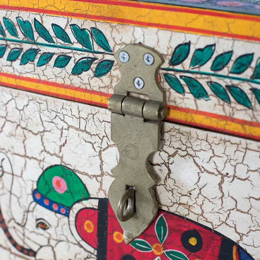 Clearance Wohnen Orient Design Truhe in Bunt mit Elefanten Motiv - Branle