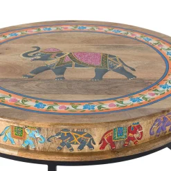 Hot Wohnen Orient Style Couchtisch mit Elefanten farbenfroh bemalt - Tabacho