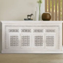Discount Wohnen Orient Style Sideboard aus Mangoholz White Wash - Capo