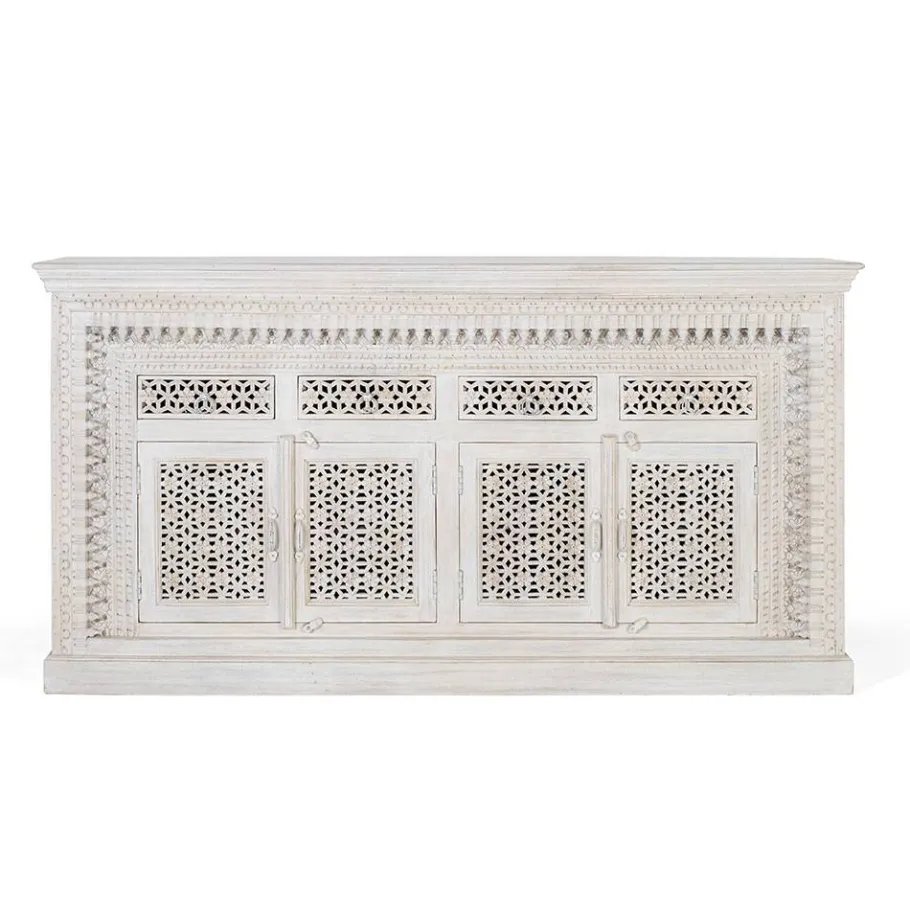 Discount Wohnen Orient Style Sideboard aus Mangoholz White Wash - Capo