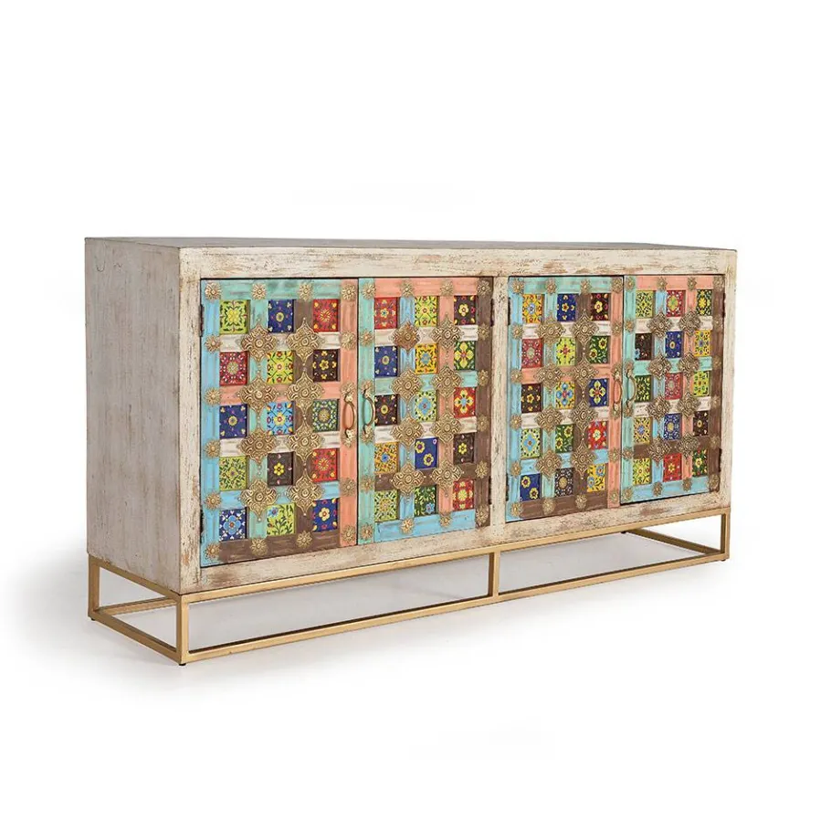 New Wohnen Oriental Design Sideboard mit bunten Keramik Kacheln - Jula