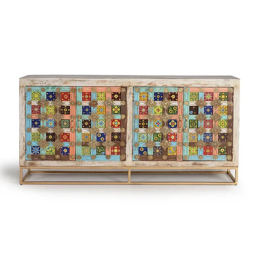 New Wohnen Oriental Design Sideboard mit bunten Keramik Kacheln - Jula