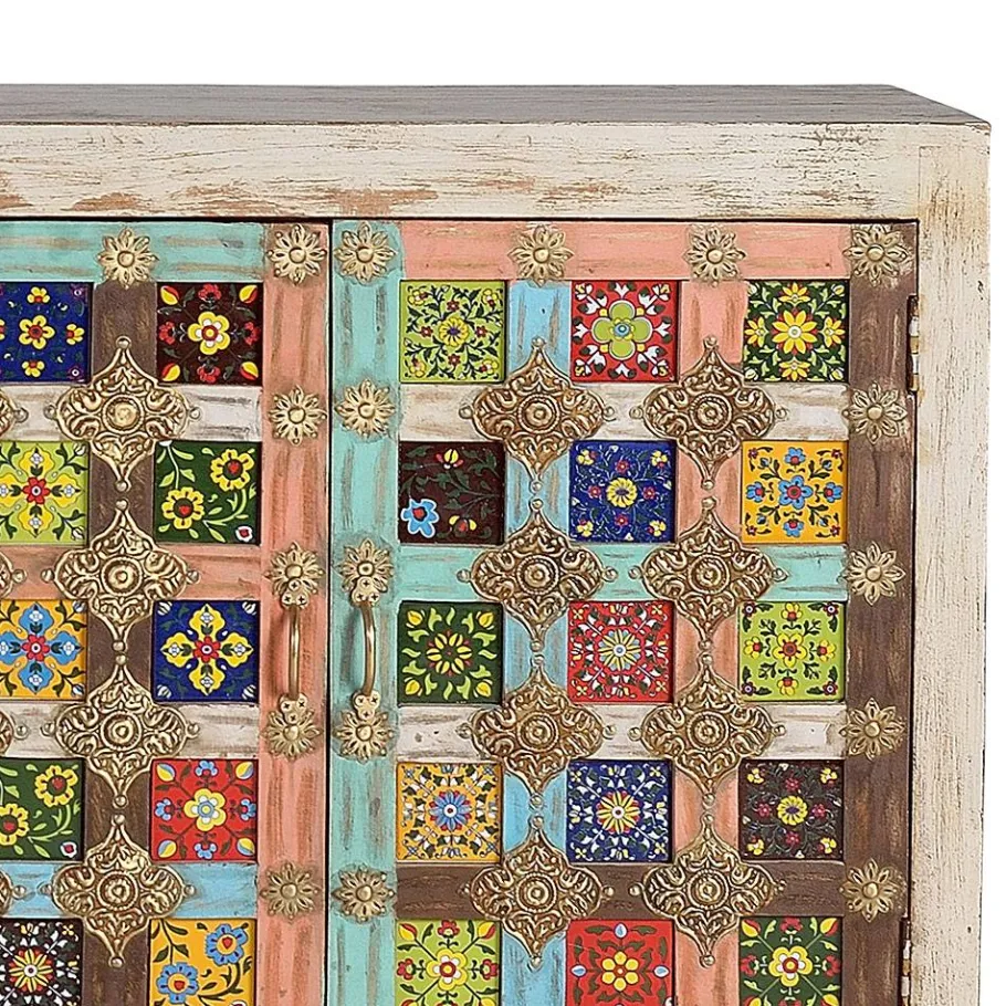 New Wohnen Oriental Design Sideboard mit bunten Keramik Kacheln - Jula