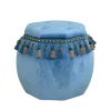 Best Wohnen Orientalischer Hocker mit Troddeln achteckig - Agrebo