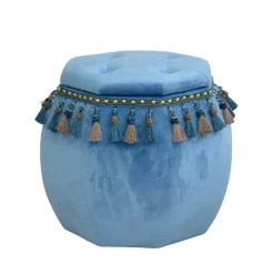 Best Wohnen Orientalischer Hocker mit Troddeln achteckig - Agrebo