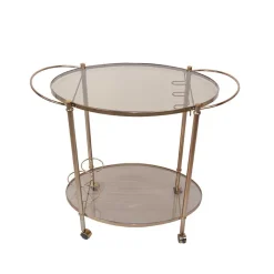 Clearance Wohnen Ovaler Barwagen mit Glas Twinta & Metall Bronzefarben