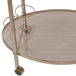 Clearance Wohnen Ovaler Barwagen mit Glas Twinta & Metall Bronzefarben