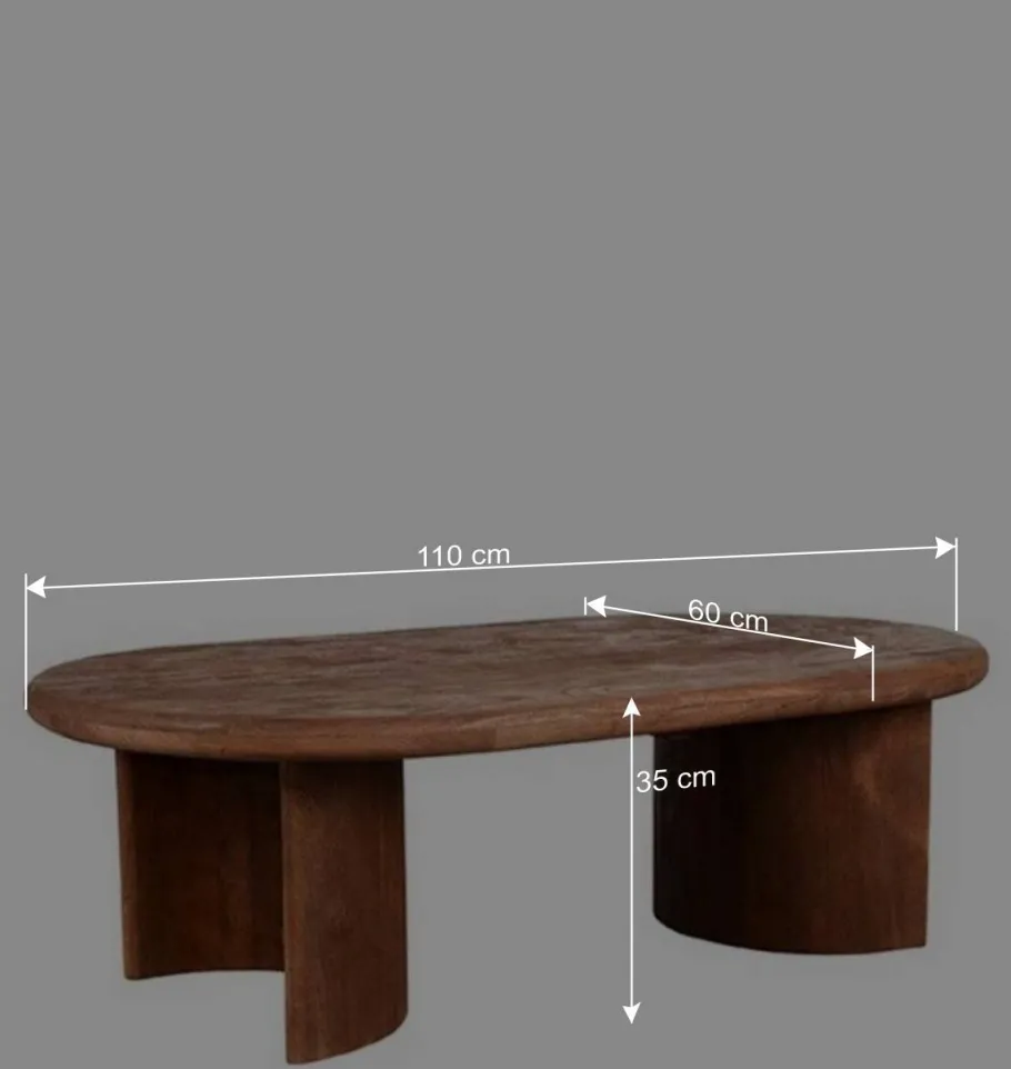 Clearance Wohnen Ovaler Couchtisch in Dunkelbraun - Miley