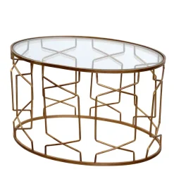 Outlet Wohnen Ovaler Design Couchtisch aus Klarglas - Arsenal