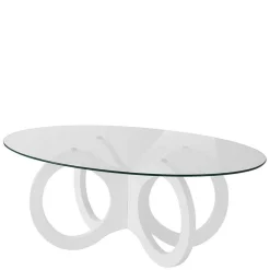 Sale Wohnen Ovaler Design-Couchtisch in Transparent Glas - Gildas