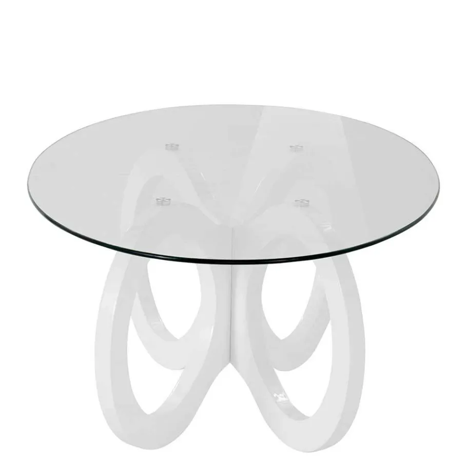 Sale Wohnen Ovaler Design-Couchtisch in Transparent Glas - Gildas