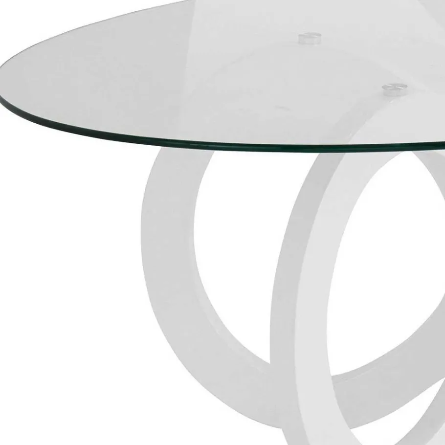 Sale Wohnen Ovaler Design-Couchtisch in Transparent Glas - Gildas