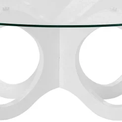 Sale Wohnen Ovaler Design-Couchtisch in Transparent Glas - Gildas