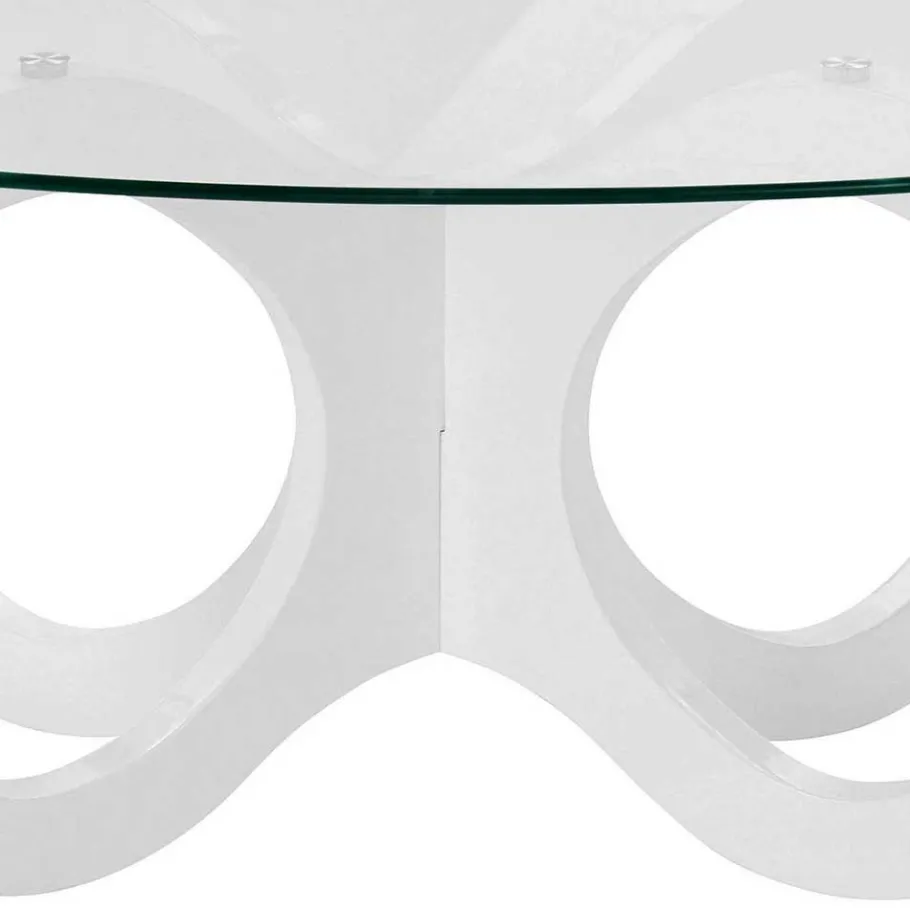 Sale Wohnen Ovaler Design-Couchtisch in Transparent Glas - Gildas