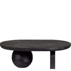 Discount Wohnen Ovaler Design-Couchtisch in Schwarz - Islando