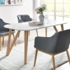Sale Wohnen Ovaler Designtisch in Weiß & Eichefarben - Calypso