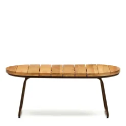 Outlet Wohnen Ovaler Outdoor Couchtisch aus Akazie massiv - Ragusca
