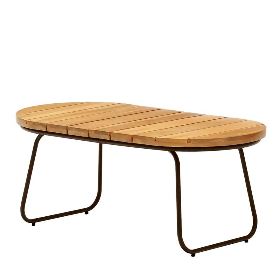 Outlet Wohnen Ovaler Outdoor Couchtisch aus Akazie massiv - Ragusca