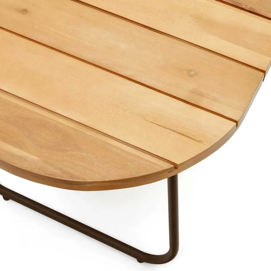 Outlet Wohnen Ovaler Outdoor Couchtisch aus Akazie massiv - Ragusca