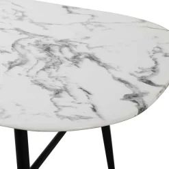 Clearance Wohnen Ovaler Retro Esstisch in Marmoroptik - Little