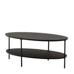 Best Wohnen Ovaler Sofatisch aus Glas und Metall - Calama
