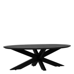 Best Wohnen Ovaler Sofatisch in Schwarz Mangoholz - Varagosta