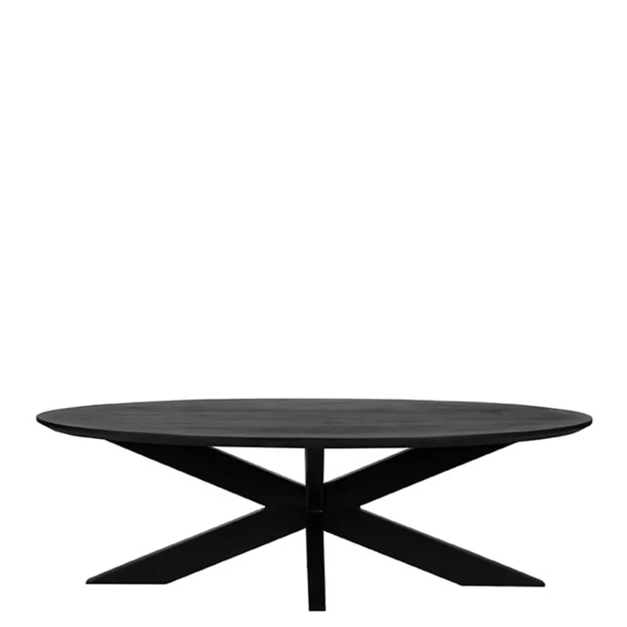 Best Wohnen Ovaler Sofatisch in Schwarz Mangoholz - Varagosta