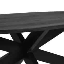 Best Wohnen Ovaler Sofatisch in Schwarz Mangoholz - Varagosta