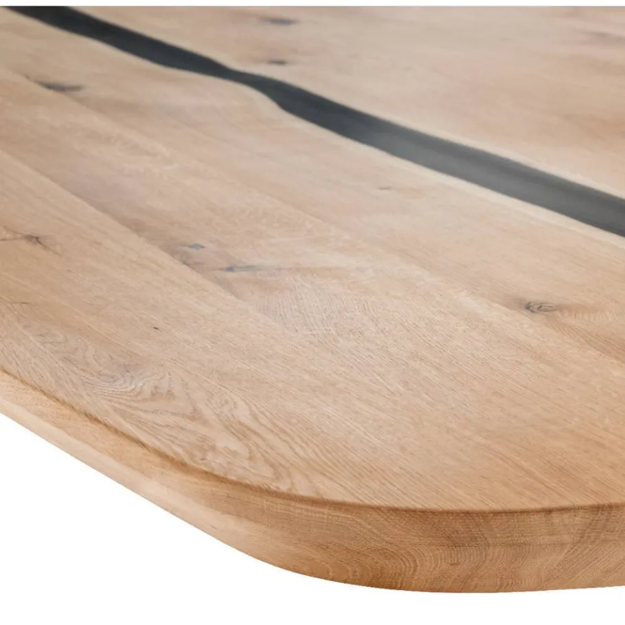 Sale Wohnen Ovaler Wildeichetisch mit Epoxid-Harz-Einlage - Tyvoria