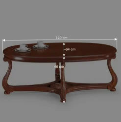 Best Wohnen Ovaler Wohnzimmer Tisch in Nussbaumfarben - Vibon