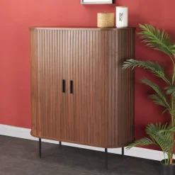 Hot Wohnen Ovales Highboard mit Schiebetüren - Arura