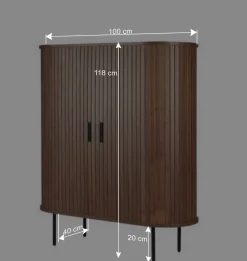 Hot Wohnen Ovales Highboard mit Schiebetüren - Arura