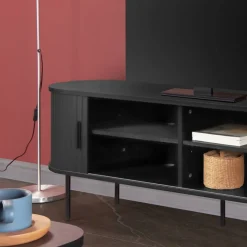 Best Wohnen Ovales TV-Lowboard mit Schiebetüren - Lurymav