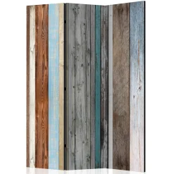 Hot Wohnen Paravent im Shabby Holzwand Look - Deta