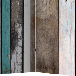 Hot Wohnen Paravent im Shabby Holzwand Look - Deta