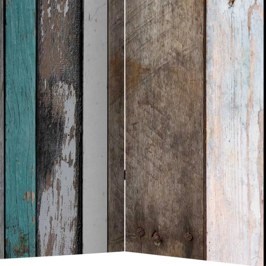 Hot Wohnen Paravent im Shabby Holzwand Look - Deta
