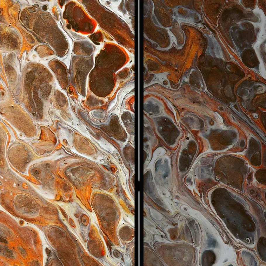 Best Wohnen Paravent in Braun Grau Orange Schlieren - Bassy