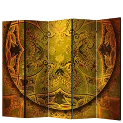 New Wohnen Paravent mit Mandala Motiv Goldfarben - Gabrio