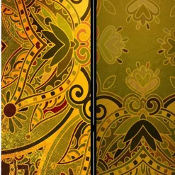 New Wohnen Paravent mit Mandala Motiv Goldfarben - Gabrio