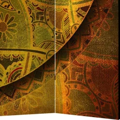 New Wohnen Paravent mit Mandala Motiv Goldfarben - Gabrio