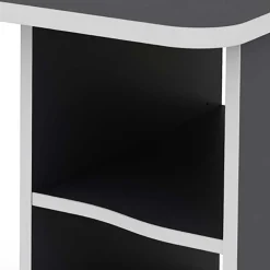 Hot Wohnen PC Schreibtisch in Anthrazit mit Weiß - Venatio