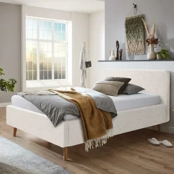 Wohnen Plüsch Polsterbett in Creme - Ilena