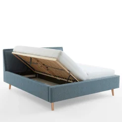 Best Wohnen Polsterbett in Blaugrau & Eiche Natur - Grafics