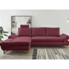 Best Wohnen Polsterecke in Bordeaux Rot Velours - Baonga