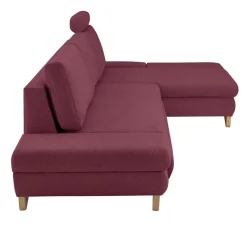 Best Wohnen Polsterecke in Bordeaux Rot Velours - Baonga