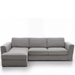 Discount Wohnen Polsterecke in Grau Webstoff - Valtte