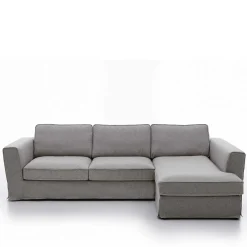 Discount Wohnen Polsterecke in Grau Webstoff - Valtte