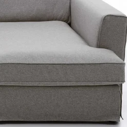 Discount Wohnen Polsterecke in Grau Webstoff - Valtte