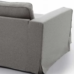 Discount Wohnen Polsterecke in Grau Webstoff - Valtte