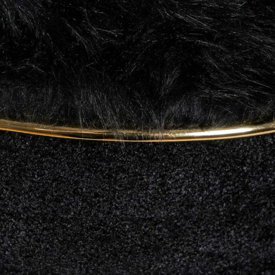 Wohnen Polsterhocker in Schwarz mit Gold - Velsamos